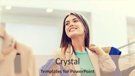  Presentation with people mall - Presentation theme enhanced with sale shopping fashion style background and a lemonade colored foreground