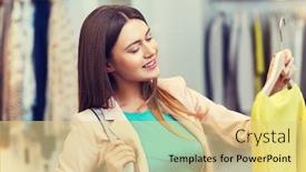  Presentation with people mall - Slides having sale-shopping-fashion-style background and a blonde colored foreground