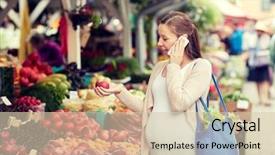  Presentation with market food - Beautiful theme featuring sale shopping food pregnancy backdrop and a soft green colored foreground
