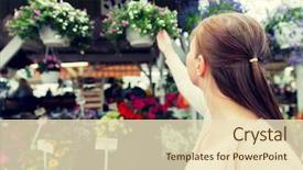  Presentation with people street - Colorful PPT theme enhanced with sale shopping gardening and people backdrop and a  colored foreground