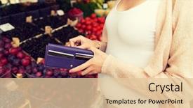 Presentation with credit market - Audience pleasing theme consisting of sale shopping pregnancy and people backdrop and a  colored foreground