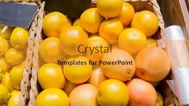  Presentation with market food - Colorful slide deck enhanced with sale-shopping-vitamin-c backdrop and a gold colored foreground