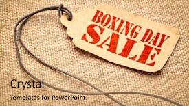  Presentation with for sale sign - Slide deck featuring sale sign - a paper price background and a coral colored foreground