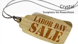  Presentation with labor - Colorful theme enhanced with sale sign - a paper price backdrop and a  colored foreground