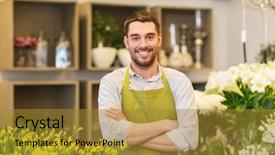  Presentation with flower - Colorful PPT theme enhanced with sale small business and floristry backdrop and a gold colored foreground