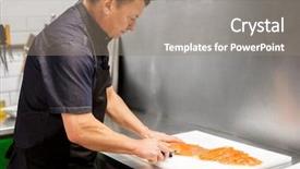  Presentation with food fish - Audience pleasing slide deck consisting of sale small business and seafood backdrop and a gray colored foreground