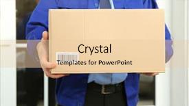  Presentation with courier - Slides enhanced with sale srep - courier with parcel on doorstep background and a lemonade colored foreground