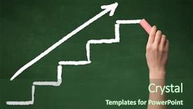  Presentation with 75th birthday photos heading - PPT layouts enhanced with sale srep - stairs heading upwards background and a tawny brown colored foreground