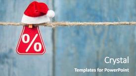  Presentation with happy new year - PPT theme enhanced with sale tags with sign percent background and a seafoam green colored foreground