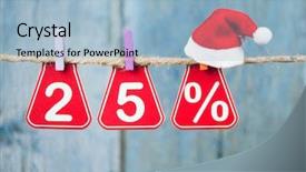  Presentation with percent - Colorful theme enhanced with sale tags with sign percent backdrop and a light blue colored foreground