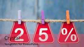  Presentation with percent - PPT theme having sale tags with sign percent background and a red colored foreground