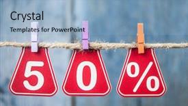  Presentation with for sale sign - Presentation having sale tags with sign percent background and a light blue colored foreground