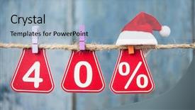  Presentation with percent - PPT theme featuring sale tags with sign percent background and a light blue colored foreground