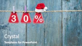  Presentation with percent - Amazing PPT theme having sale tags with sign percent backdrop and a seafoam green colored foreground