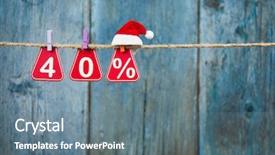  Presentation with happy new year - Beautiful presentation theme featuring sale tags with sign percent backdrop and a ocean colored foreground