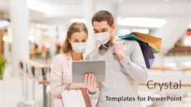  Presentation with computer virus - Cool new PPT theme with sale-technology-and-pandemic-concept backdrop and a lemonade colored foreground