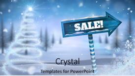  Presentation with christmas music for text - Slide set consisting of sale text and wooden signpost background and a light blue colored foreground