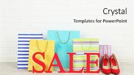  Presentation with paper bag vs plastic bags - Slides featuring sale with bags on floor background and a white colored foreground