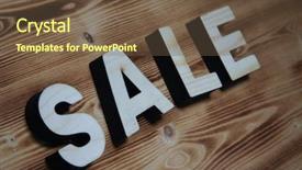  Presentation with wooden building blocks - Beautiful slide set featuring sale word made with building backdrop and a tawny brown colored foreground