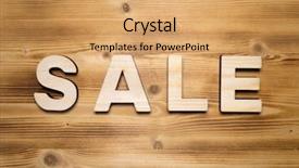  Presentation with wooden building blocks - PPT theme with sale word made with building background and a coral colored foreground