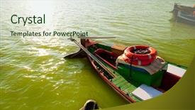  Presentation with luxury service boats - Cool new presentation theme with saler - albufera lake traditional boats backdrop and a  colored foreground