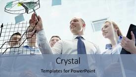  Presentation with team planning - Colorful PPT layouts enhanced with sales - business people teamwork and planning backdrop and a seafoam green colored foreground