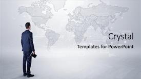  Presentation with sales - Cool new PPT theme with sales - businessman standing with his back backdrop and a light gray colored foreground