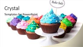  Presentation with cupcakes - Amazing slides having sales - delicious cupcakes with inscription isolated backdrop and a white colored foreground