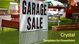  Presentation with focus - Amazing PPT layouts having sales - garage sale sign backdrop and a tawny brown colored foreground