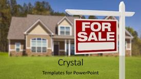  Presentation with real estate - Beautiful presentation featuring sales - home for sale real estate backdrop and a gold colored foreground