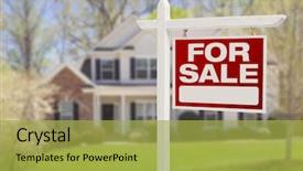  Presentation with real estate - Audience pleasing slide set consisting of sales - home for sale real estate backdrop and a yellow colored foreground