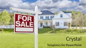  Presentation with real estate - Audience pleasing theme consisting of sales - home for sale real estate backdrop and a yellow colored foreground