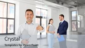  Presentation with realtor - Theme featuring sales - real estate business sale background and a lemonade colored foreground