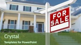  Presentation with estate - Audience pleasing presentation consisting of sales - right facing for sale real backdrop and a tawny brown colored foreground