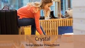  Presentation with fashion shoes - Slide set consisting of sales - sale shopping fashion and people background and a coral colored foreground