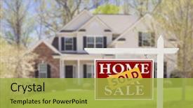  Presentation with estate - Cool new PPT layouts with sales - sold home for sale real backdrop and a yellow colored foreground