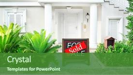  Presentation with real estate for sale - Amazing presentation theme having sales - sold home for sale real backdrop and a forest green colored foreground