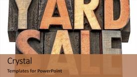  Presentation with yard sale - Slide deck with sales - yard sale banner - isolated background and a coral colored foreground