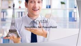  Presentation with travel agency pictures - Cool new theme with sales-agent-working-in-travel backdrop and a lemonade colored foreground