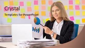  Presentation with young hackers in the concept - Amazing slide deck having sales agility - young beautiful businesslady in conflicting backdrop and a coral colored foreground