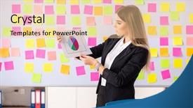  Presentation with young hackers in the concept - Beautiful PPT theme featuring sales agility - young beautiful businesslady in conflicting backdrop and a lemonade colored foreground