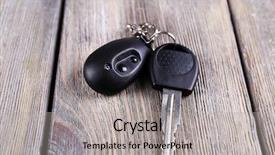  Presentation with key control - Theme consisting of sales alarm systems - car key with remote control background and a  colored foreground