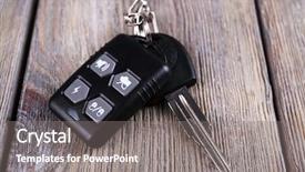  Presentation with key control - Amazing PPT theme having sales alarm systems - car key with remote control backdrop and a  colored foreground