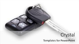  Presentation with key control - Slide deck enhanced with sales alarm systems - car key with remote control background and a  colored foreground