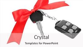  Presentation with red bow - Colorful slide set enhanced with sales alarm systems - car keys with red bow backdrop and a  colored foreground