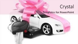  Presentation with car sales - Colorful presentation enhanced with sales alarm systems - keys and car with pink backdrop and a  colored foreground