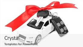  Presentation with red bow - Presentation design having sales alarm systems - keys with red bow background and a white colored foreground