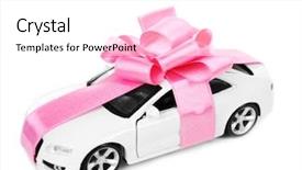  Presentation with pink and white roses - Slide deck featuring sales alarm systems - new car with pink bow background and a  colored foreground