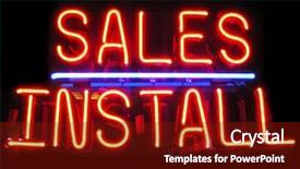  Presentation with sales - Presentation design enhanced with sales and installation sign background and a tawny brown colored foreground