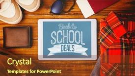  Presentation with school animations - Presentation theme featuring sales animations - back to school deals message background and a tawny brown colored foreground